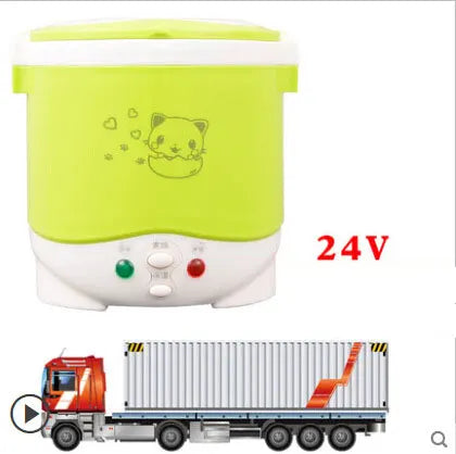 12V 24V Mini Rice Cooker Car Truck Soup Porridge Cooking Machine Food Steamer Heating Lunch Box Meal Heater Warmer 1L / 2L