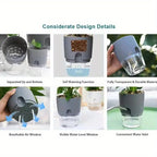 10/5Pcs Self Watering Plastic Flower Pot Double Layer Hydroponics Plants Bonsai Pot Vases Succulent Potted Home Office Decor
