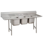 Utility Commercial Restaurant Kitchen Stainless Steel 3 Grid Sink Workbench with Sink