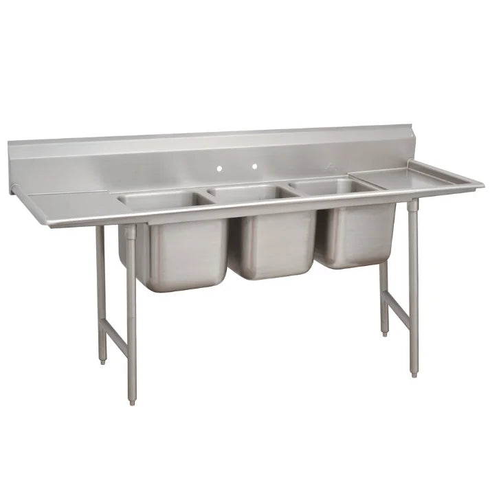 Utility Commercial Restaurant Kitchen Stainless Steel 3 Grid Sink Workbench with Sink