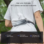 Wearable Waist Fan Multifunctional 3 Speeds Adjustable Ice Compress Ef