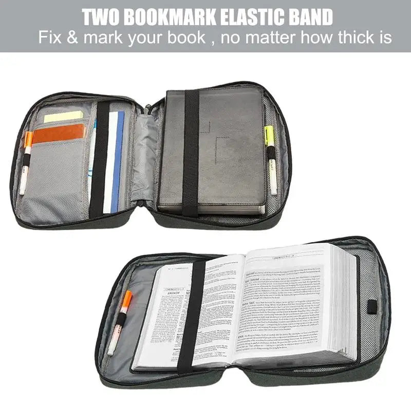 Large Bible Cover Book Holy Cover Case Carry Bag Waterproof Storage Bag Multiple Pockets Church Bag With Handle To Hold Pen Book
