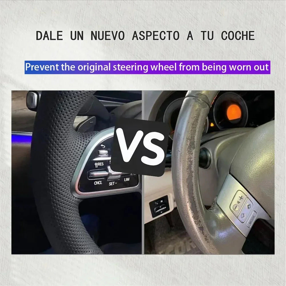 Car Steering Wheel Braid Cover Carbon Fiber Leather For Volkswagen VW Golf 7 Mk7 New Polo Jetta B8 Avant Car Interior