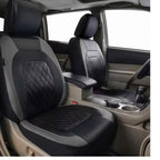 Enhanced 9PCS Universal Waterproof Car Seat Covers Full Set Front Back Protectors Quilted PU Leather with Hooks for All Vehicles