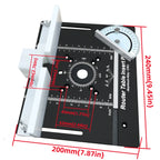 Upgraded New C8 Aluminum Alloy Electric Wood Milling Flip Plate Set, Metric & Inch Milling Table Insertion Plate 360° Marking