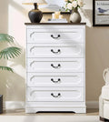 5 Drawer Dresser for Bedroom Farmhouse Cherry Wood Chest of Drawers for Bedroom Dresser, Rustic Wide Drawers Dressers