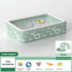 Summer family outdoor thickened inflatable swimming pool, float boat with sunshade, slide, family oversized water toys
