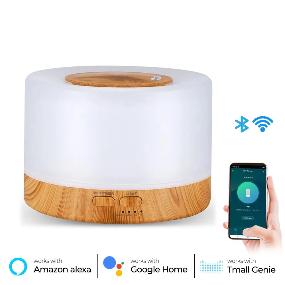WiFi smart Electric Aroma Diffuser Essential Oil Diffuser 400ML Air Humidifier Ultrasonic Remote Control Mist Maker Home
