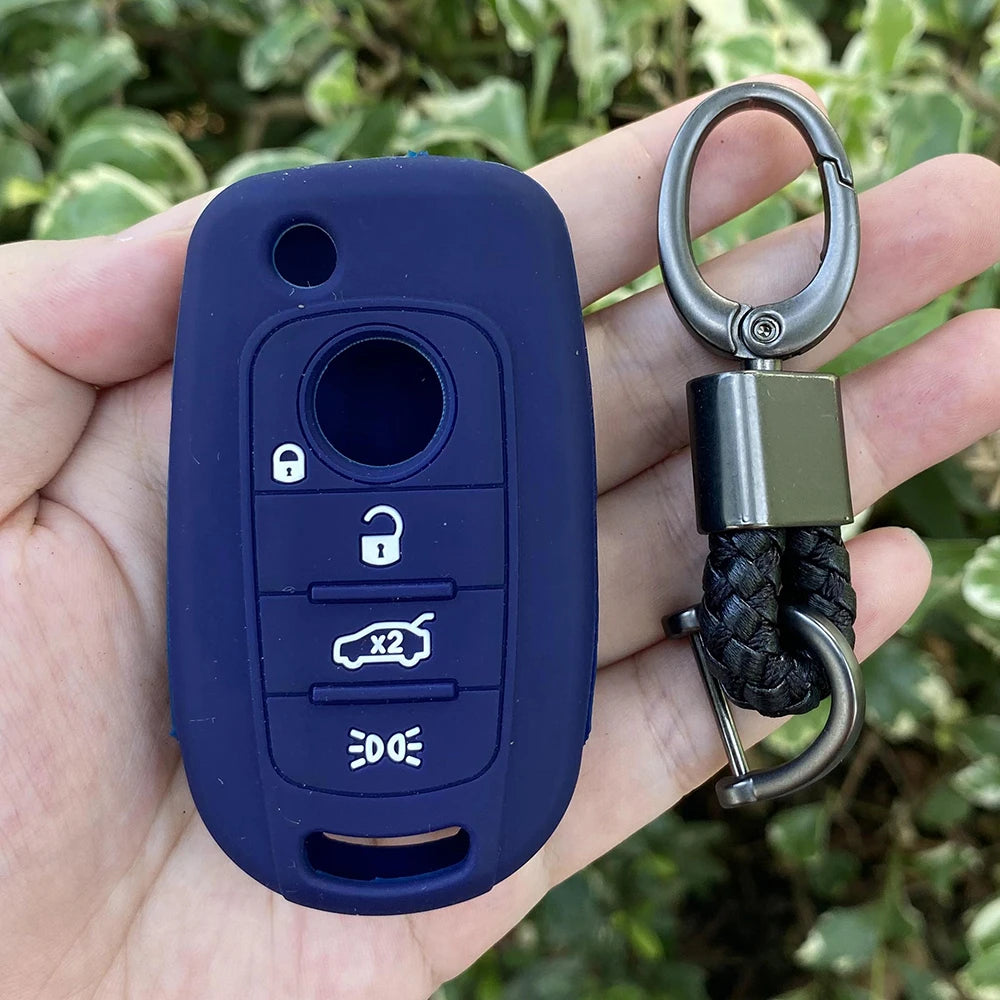 Silicone Car fob Key Case Cover Shell skin bag For FIAT 500X Doblo Argo Toro Nuovo Grazie Tipo Freedom filp Key chain Protector