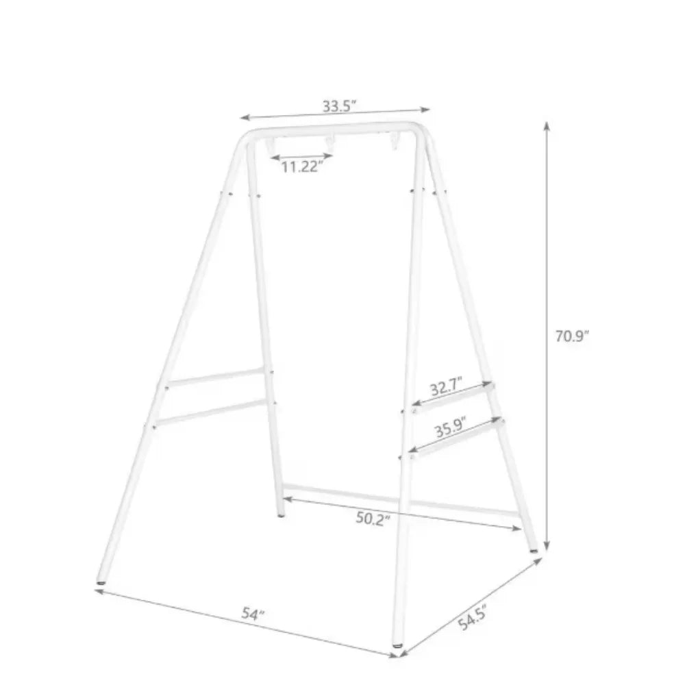 5.9 ft. Metal Hammock Stand in White for Hanging Chair, Outdoor Indoor Bedroom Patio Garden Balcony