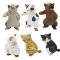 Cat Figurine 6pcs Cute Cat Toy Ornaments Tiny Desktop Display For Living Room Study Room Bathroom Children's Room Dining Room