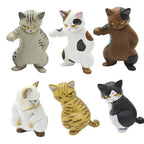 Cat Figurine 6pcs Cute Cat Toy Ornaments Tiny Desktop Display For Living Room Study Room Bathroom Children's Room Dining Room