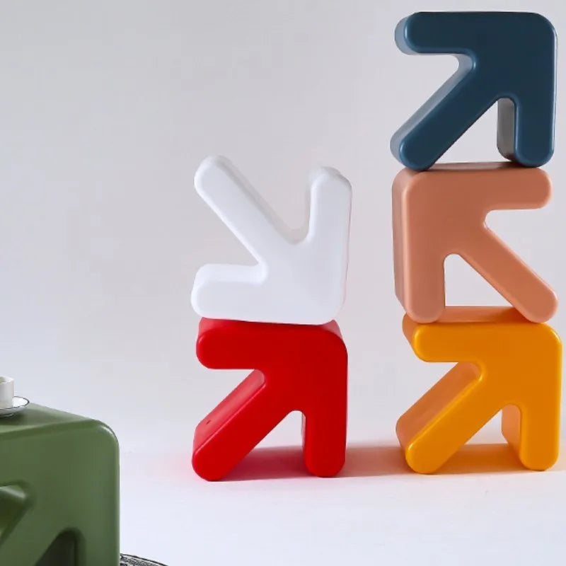 FULL LOVE Nordic Small Stool Household Children's Bench Creative Arrow Thickened Plastic Fitting Room Door Shoe Changing Stool