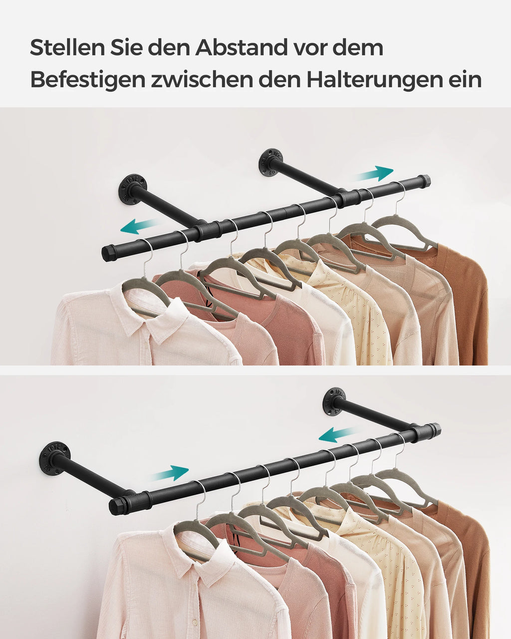 SONGMICS dresses Rod (1 st) dresses stand for Wall, 60 kg load capacity