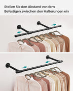 SONGMICS dresses Rod (1 st) dresses stand for Wall, 60 kg load capacity