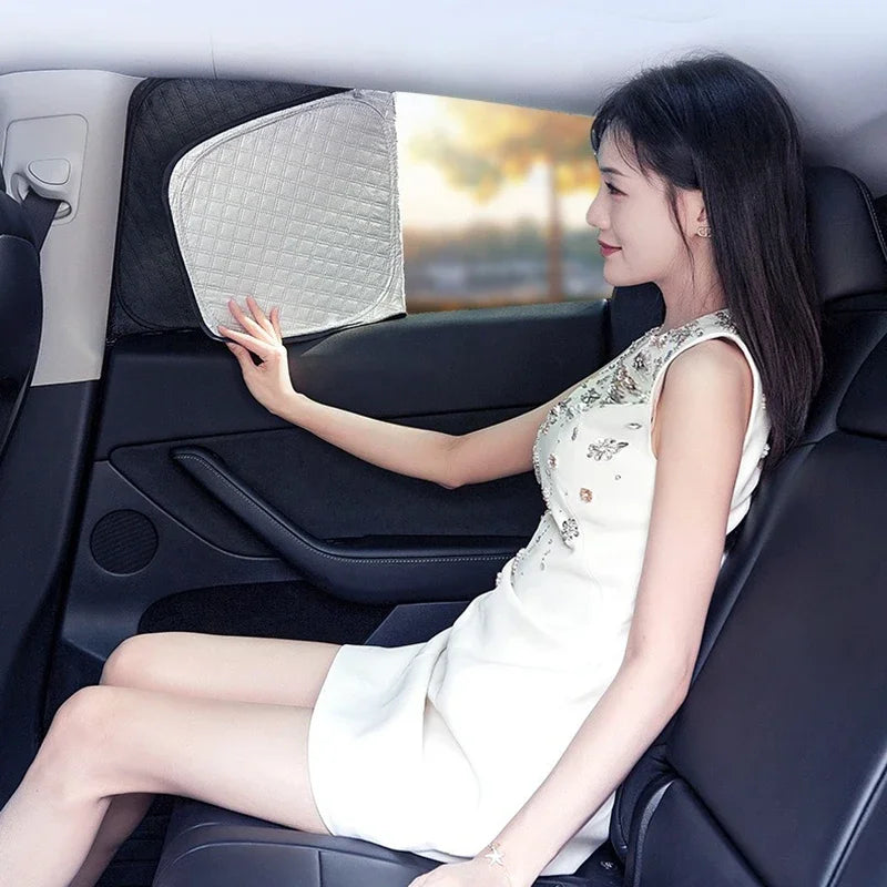For Tesla Model 3 Highland 2024 Sunshade Accessories Silver Thick Sun Shade Tesla Model Y Juniper 2025 Window Windshield Shading