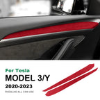 Italian Top Suede Car Dashboard Moulded Trim Sticker For Tesla Model 3 Model Y 2018 2019 2020 2021 2022 2023 Decor Accessories
