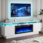 70" Fireplace TV Stand with 36" Electric Insert & LED Lights, Fits 80" TVs | AlluCanFind
