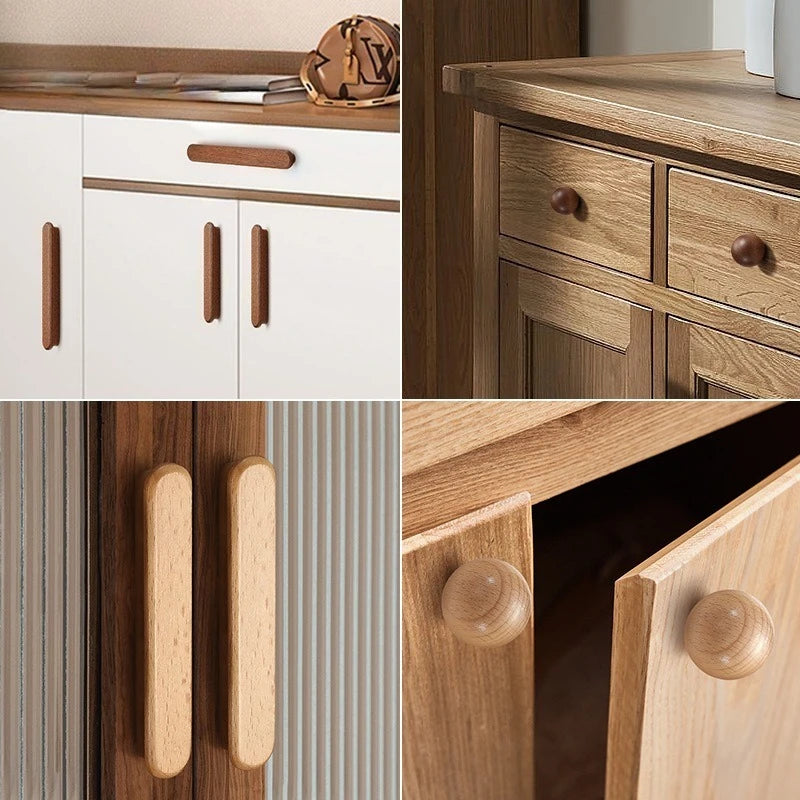 Kitchen Closet Dressing Table Wooden Furniture Handles Cabinet Door T Bar Wood Knobs Pulls Wardrobe Cupboard Drawer Pulls