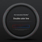 Full Leather Cover for All Seasons Auto Steering Wheel Cover Ultra-Thin Non-Slip Round Breathable Car Steering Wheel Protector