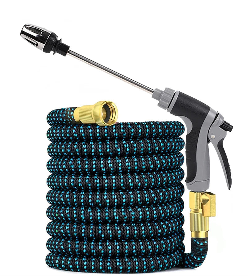 High Pressure Expandable Garden Water Hose Double Metal Connector Pvc Reel Magic Water Pipes for Garden Farm Irrigation Car Wash