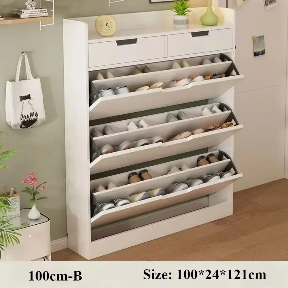 Simple Flip Bucket Shoe Cabinet Entrance Ultra-thin Shoe Cabinet Large Capacity Simple Storage Rack Indoor Shoe Storage Cabinet