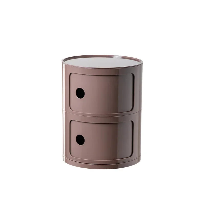 Creative Bedroom Bedside Table Modern Minimalist Round Storage Small Cabinet Large Capacity Plastic Side Cabinet