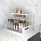 Under Sink Organizer and Storage, 2 Pack Pull Out Cabinet Organizer Slide Out Sink Shelf Cabinet Storage Shelves, Under Sink Sto