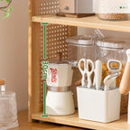 Kitchen Counter Rattan Storage Rack, Home Vanity, Cosmetic Organizer, Spice and Dish Rack, Nan Bamboo Storage Shelf