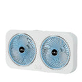 Dual head USB fan with 360 ° rotatable blades, wall mounted and free standing design, rechargeable, suitable for offices, bedroo