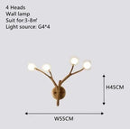 Resin Tree Branch Glass Bubble LED Pendant Chandelier for Retro Home Decor