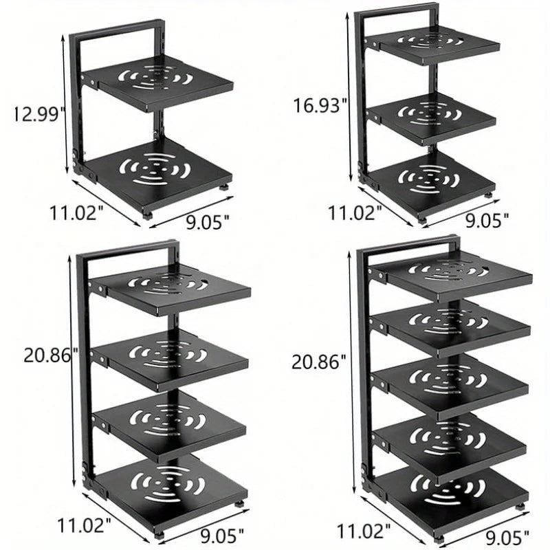 Multi-Layer Kitchen Storage Rack, Multifunctional Household Cabinet, Layered Pot Rack under the Sink for Pots, Pans, and Lids, Kitchen Storage Shelf, Essential for Storing Pots, Frying Pans, and Lids