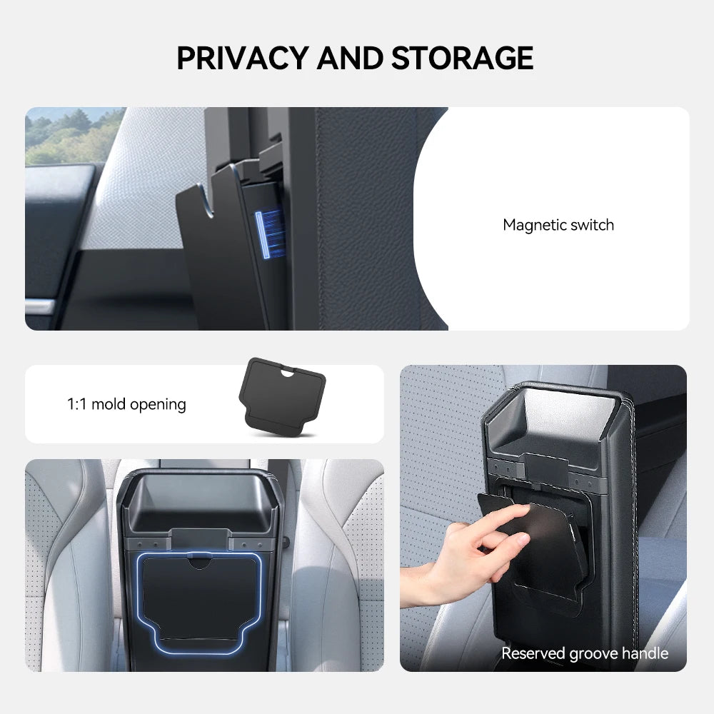YZ For Tesla Model 3 Highland Model Y Juniper 2021-25 Center Armrest Hidden Storage Box Cup Holder Console Organizer accessories