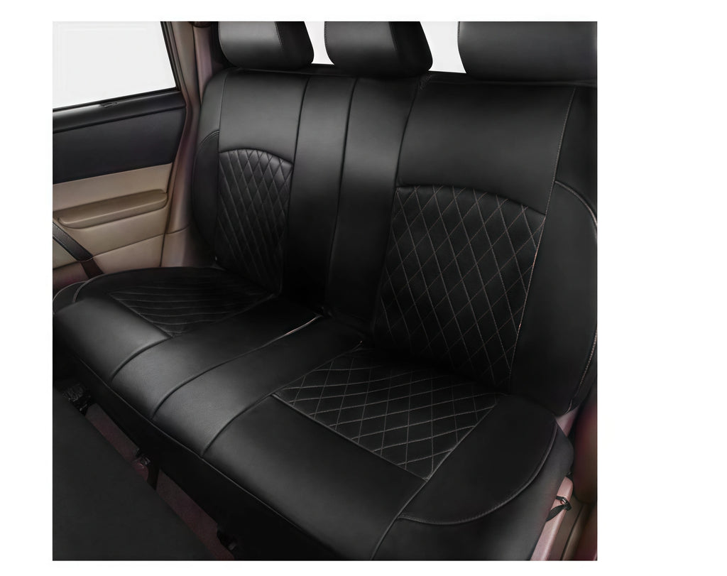 Enhanced 9PCS Universal Waterproof Car Seat Covers Full Set Front Back Protectors Quilted PU Leather with Hooks for All Vehicles