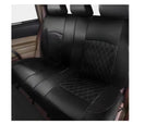 Enhanced 9PCS Universal Waterproof Car Seat Covers Full Set Front Back Protectors Quilted PU Leather with Hooks for All Vehicles