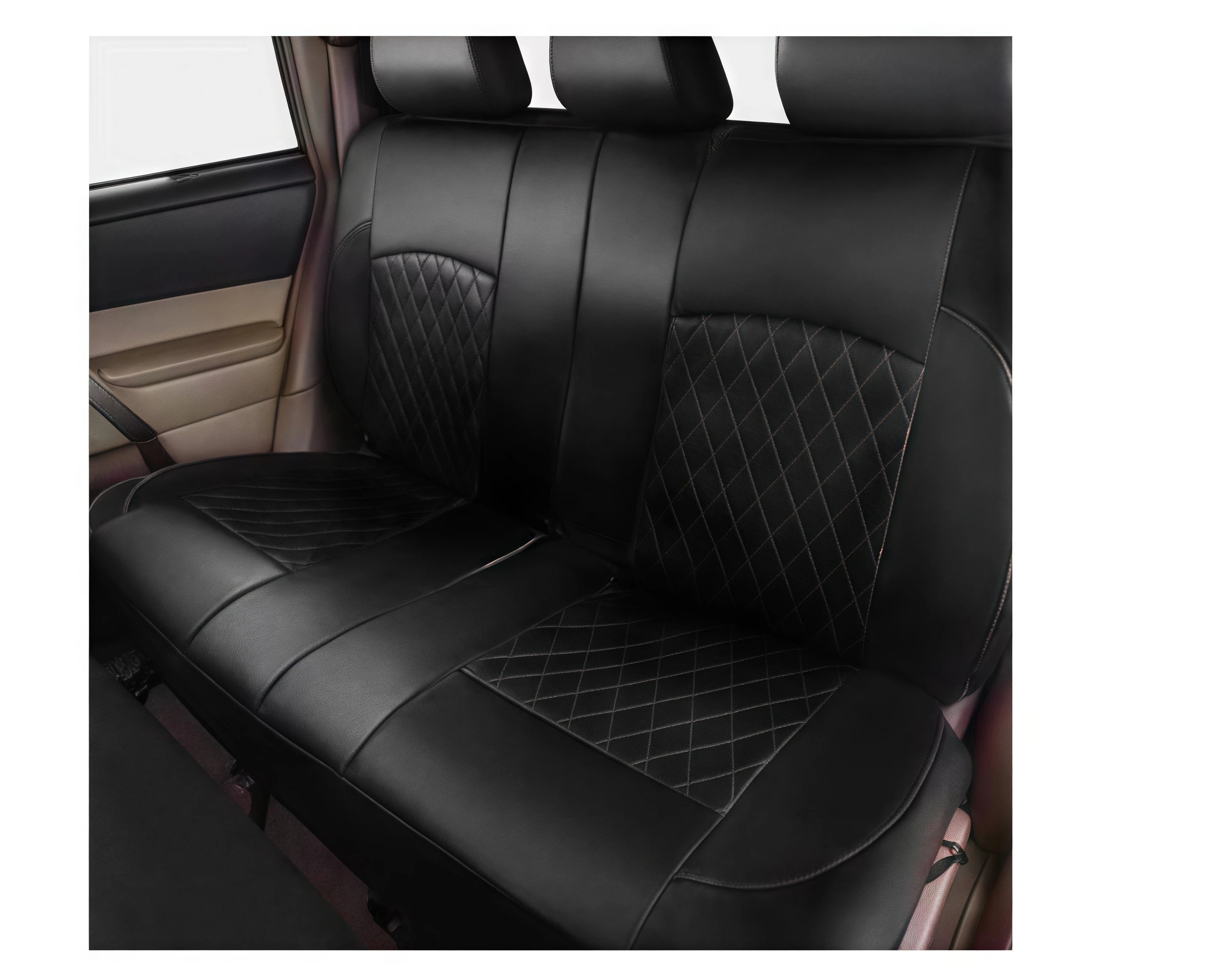 Enhanced 9PCS Universal Waterproof Car Seat Covers Full Set Front Back Protectors Quilted PU Leather with Hooks for All Vehicles