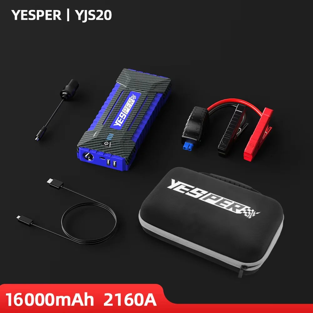 YESPER 1000A Car Jump Starter Power Bank 12000mAh Portable Battery Station For 8L/6L Car Emergency Booster Starting Device YJS15