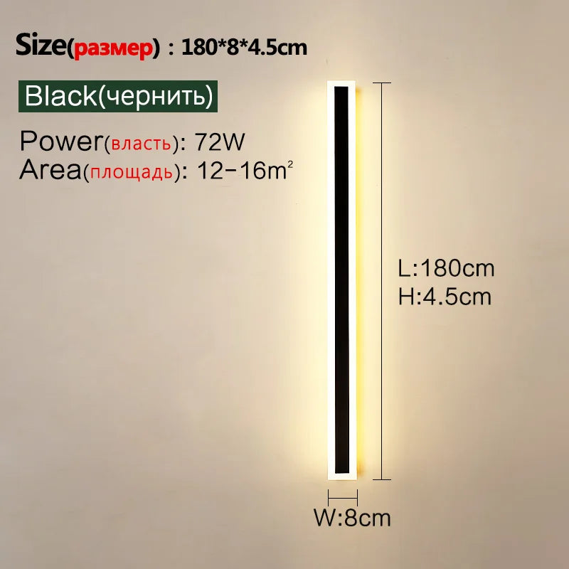 Outdoor LED Wall Lamp - Long, IP65 Waterproof, for Garden, Balcony, Entrance, Staircase | AlluCanFind