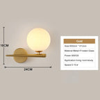 Interior LED Wall Lamps Wall Lighs with G9 Bulb Frosted Glass Ball Black Gold Bedroom LED Wall Sconce for Home Luminuaire Lamp