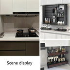 Kitchen electric vertical lift cabinet pull-out basket voice control touch automatic seasoning seasoning basket pull-down