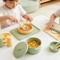 Kids Pretend Play Kitchen Toy Set With Realistic Cooking Utensils Soft Safe Silicone For Ages 3 And Up A2UB