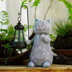 Cute Solar-Powered Kitten Lights - Waterproof Garden Decor - Durable Cloth Landscape Lighting for Courtyard & Outdoor Spaces