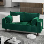 56" Velvet Loveseat Sofa, Modern Comfortable Sofa Loveseat Small Sofa Couch with Side Storage Pockect