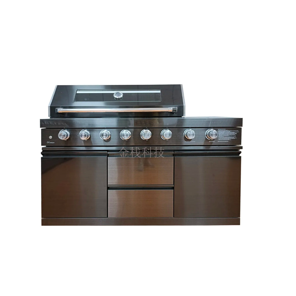 Modern Korean Stainless Steel Outdoor Kitchen Cabinet New Comprehensive Garden BBQ Propane Gas Carbon Island