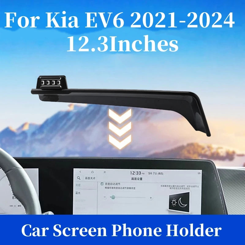 Car Cell Phone Holder Wireless Charger Strong Rotatable For Kia EV6 2021-2024 Mobile Support For Car Auto Interior Accessories