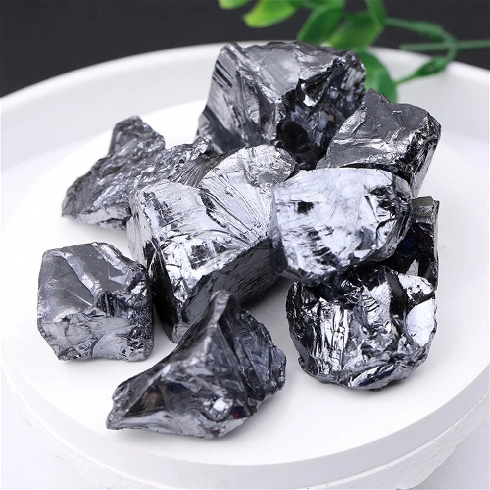 Natural Rough Raw Terahertz Stone Energy Stones Crystal Metallic Luster Mineral Specimen Garden Aquarium Healing Reiki Energy