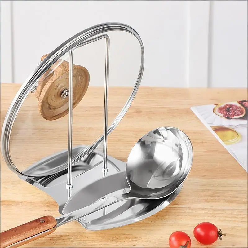 Stainless Steel Pot Lid Holder Kitchen Storage Rack For Utensils And Dish Storage Multi-Functional Home Use Organizer