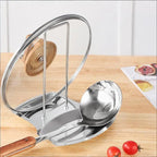 Stainless Steel Pot Lid Holder Kitchen Storage Rack For Utensils And Dish Storage Multi-Functional Home Use Organizer