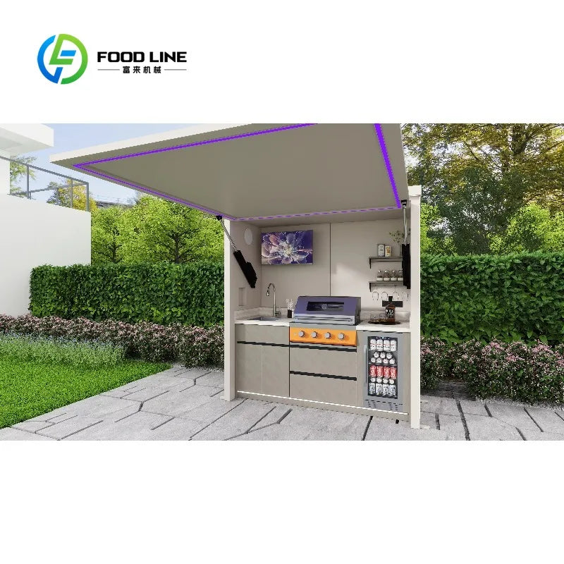 Customized Modular Stainless Steel Outdoor Kitchen Cabinet Waterproof Durable Easily Assembled for Family Backyard Barbecue