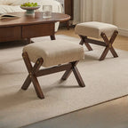 Solid Wood Footstool Soft Household Shoe Bench Doorway Stool Living Room Small Bench Sitting Stool for Bedside Dressing Room
